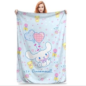 NEW! Sanrio Cute Cinnamoroll Blanket with Hearts and Balloons NWT!